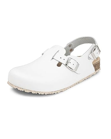 VITAFORM Clogs rutschhemmend Spezialsohle – Arbeitsschuhe Pflege Damen Herren – Arztschuhe ESD Pantolette – Leder Clogs weiß 46 im Sale